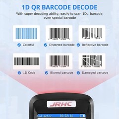 2.4Ghz Wireless Barcode Scanner USB Cordless 1D 2D Laser Barcode Reader Handhold