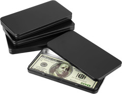 4 Pack Metal Rectangular Cash Box with Lid, Money Holder for Coins, Jewelry & St