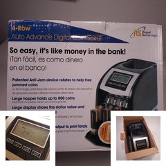 Royal Sovereign FS-44P Electric Coin Money Sorter 4 Row Counter w/ Box Tested