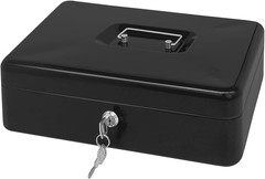Steel Cash Box with Key Lock, Metal Small Money Organizer with Money Tray,Cash S