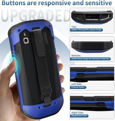Upgraded Protective Cover Case w/Strap for Zebra TC51 TC52 TC56 TC57 TC510K Blue