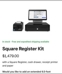 Square POS Register Kit, Receipt Printer, and Accessories Package $1479 retial v