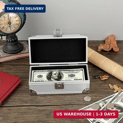 Hipiwe Lockable Cash Box Aluminium Alloy Money Box for Cash Money Storage Box Ca