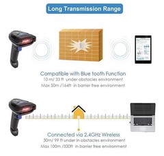 Netum Barcode Scanner NT-1228BC Bluetooth Wireless Barcode Reader Works With Mac