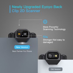 Eyoyo Wireless 2D QR Code Barcode Scanner Bluetooth Phone Back Clip Image Reader