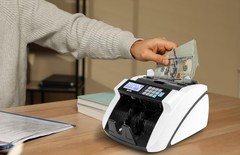 Large Money Counter Machine, USD/EUR/GBP/CAD Counterfeit Bill Detector with L…
