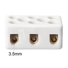 3 Way Ceramics Terminal Blocks High Temp Porcelain Ceramic Connectors 31x20x14mm