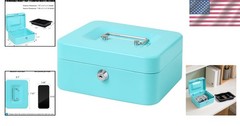 Portable Medium Cash Box with Key Lock – Perfect for Organizing Bills