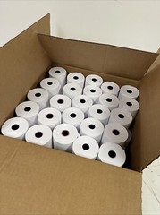 50 Rolls 3″ x 165′ White 1-Ply Bond Paper Rolls New