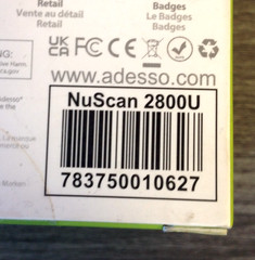 Adesso NuScan 2800U Omnidirectional 2D Desktop Bar Scanner for 2D + 1D Barcodes