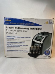 New Royal Sovereign FS-44P 4-Row Dynamic Digital Coin Sorter 800 Ct Hopper