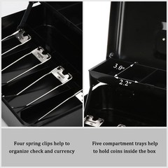 Large Cash Box with Money Tray and Lock – Safe Box for Cash Saving Key Lock M…