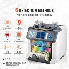 VEVOR Money Counter Machine Bill Counter with UV MG IR DD Counterfeit Detection