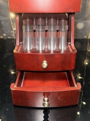 MAGNIF Deluxe Coin Sorter Wood CLASSIC CHERRY Box Lid Tubes Drawers
