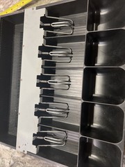 Cash Register Drawer Tray Insert, Metal & Plastic Holder 5 Bill Compartment