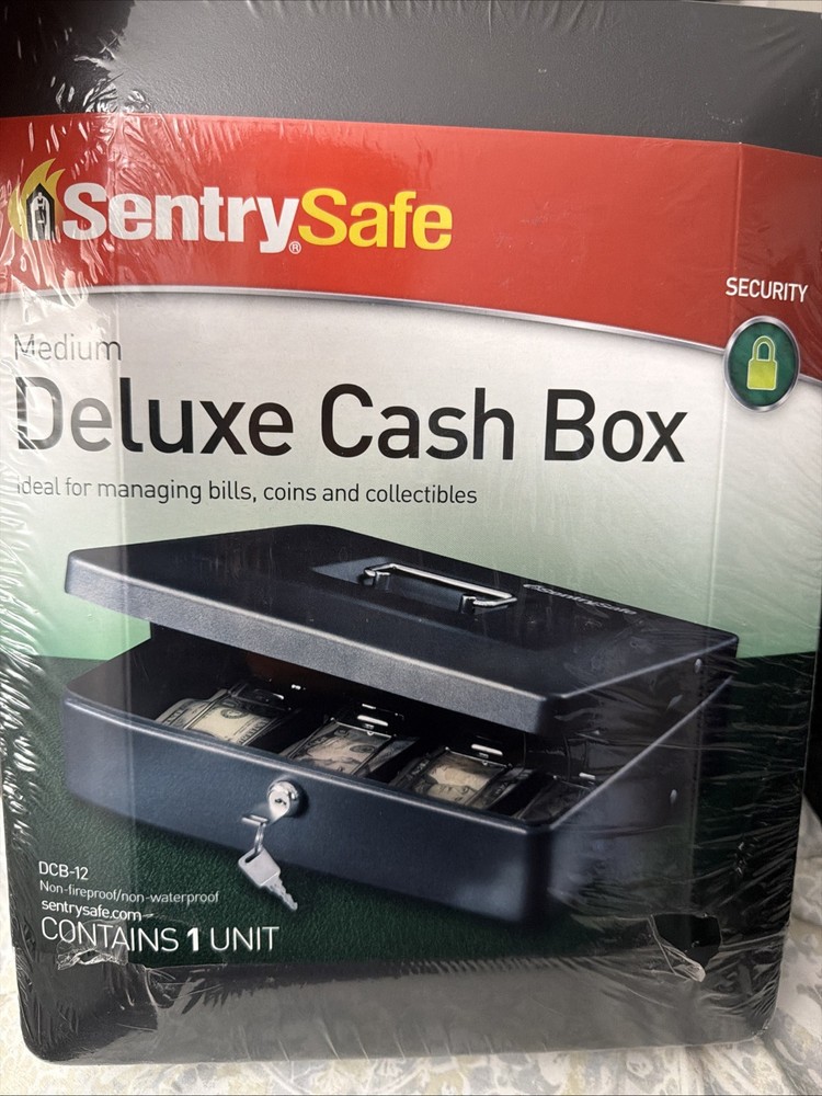SentrySafe Money Safe Cash Box with Money Tray and Key Lock 0.21 Cubic Feet …
