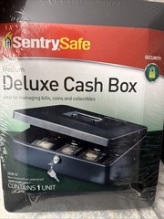 SentrySafe Money Safe Cash Box with Money Tray and Key Lock 0.21 Cubic Feet …