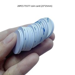 10PCS 25mm 125kHz T5577 Rewritable RFID Coin Tag Adhesive Backed Round Sticke…