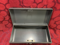 VINTAGE Metal Cash Box Steelmaster Removable Tray 10”x3”x4.5” USA No Key– 9509