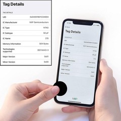 NFC Tags for Smart Solutions – 30 Pcs Round Black NTAG215 Stickers with Adhesive