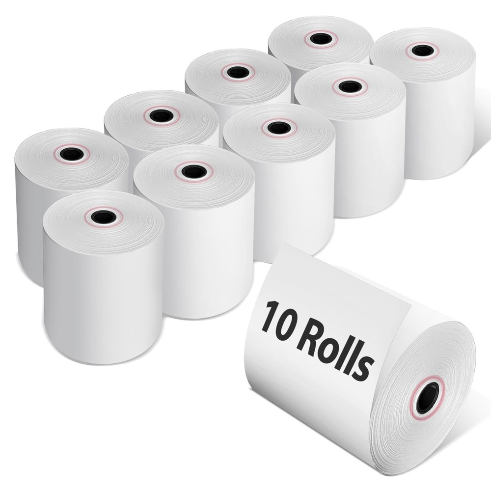 10 Rolls 3 1/8 X 230 Thermal Paper Plus POS Receipt Paper 3.125 Inch Wide Roll