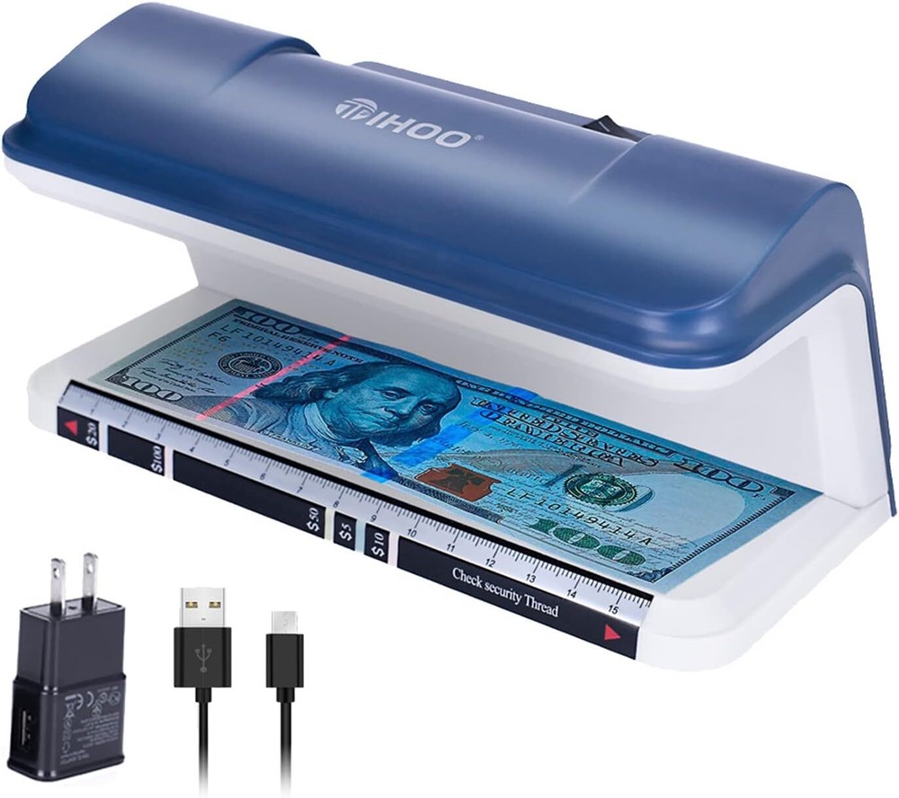 Detector De Billetes Falso Con Luz Uv Led Portatil 20000 Horas Bateria