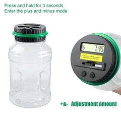 Coin Counter Piggy Bank Digital Counting Money Jar 1.8L LCD Display Green