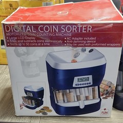 Fun Company Digital Coin Sorter Motorized Counter, 50-Coin Capacity, AC Adapter
