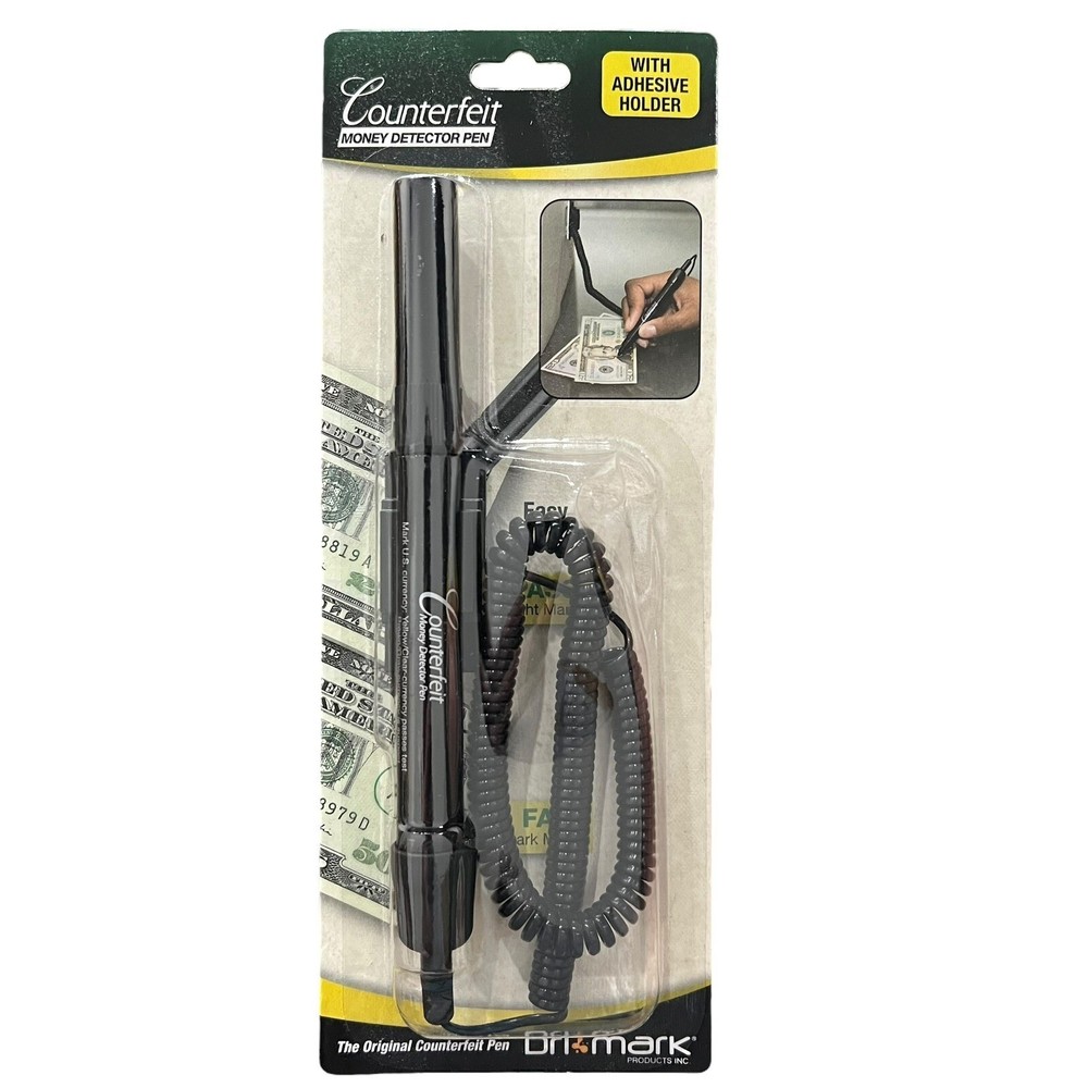 Dri Mark Smart-Money Counterfeit Bill Detector Pen With Coil And Clip 351BCL
