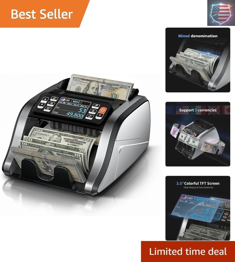 Mixed Denomination Money Counter Machine, Value Counting, UV/MG/IR/DD Counter…