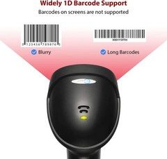 Barcode Scanner with Stand, Wired Handheld Bar Code Scanner with Adjustable S…