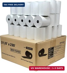 (55 GSM Solid Tube Core) DropShip 3 1 8 x 230 thermal paper (50 Rolls – 1 Case)