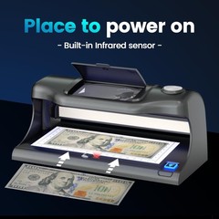 Counterfeit Bill Detector – Dual LED UV Light, 4 Security Tests, Money Checker f