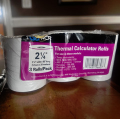 NCR Thermal Electronic Calculator Rolls 2 1/4in. x 85ft. White Pack of 3 Paper