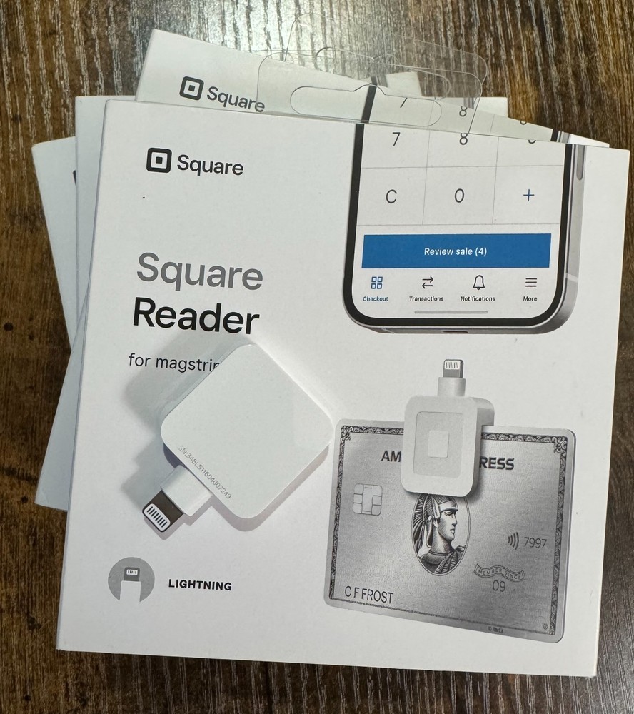 5-Pack NEW Square Magstripe Reader with Lightning Connector Glossy White Sealed