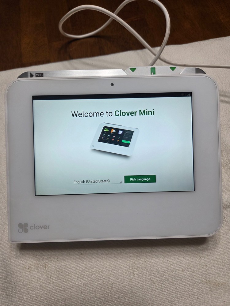 Clover Mini Wi-Fi C300 Card Reader Point of Sale System. 1st Generation.Complete