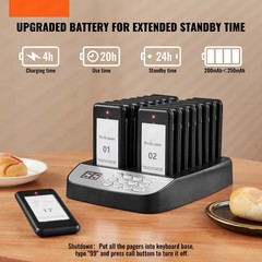 Uimoso Restaurant Wireless Paging System with 16 Guest Call Coasters