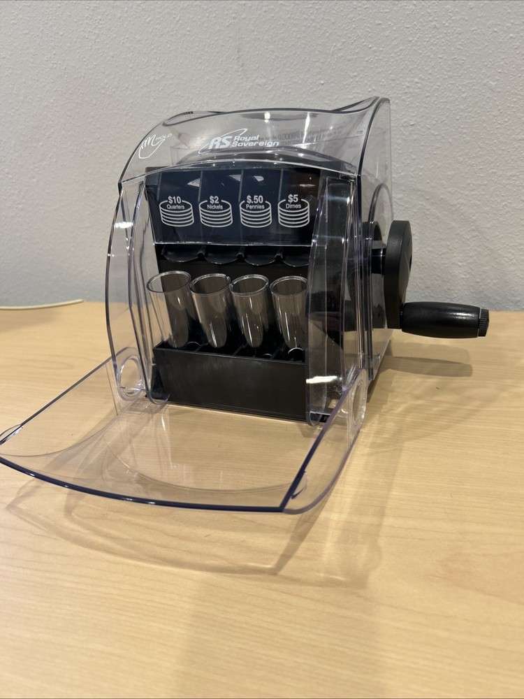 Royal Sovereign QS-1 Manual Hand Crank 1 Row Coin Sorter – Used