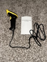 Black and Yellow Handheld Barcode Scanner with USB Cable