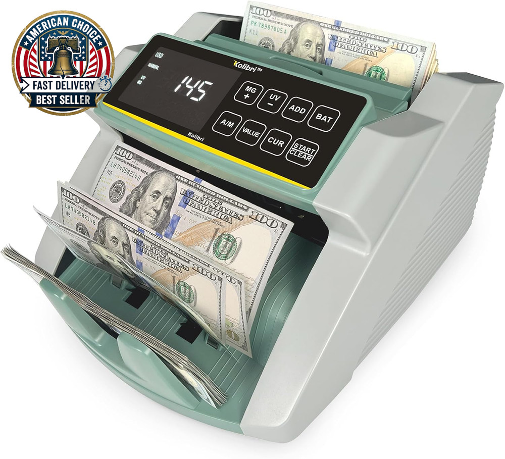 Money Counter Machine I LCD Display I Business Grade I Dollar, Euro I Advanced U