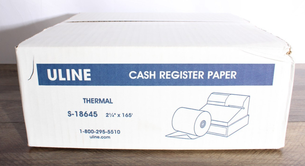NEW Uline Thermal Cash Register Paper – 2 1⁄4″ x 165′ For cash registers, ATM