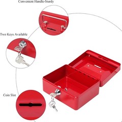 Small Lock Cash Box with Money Tray, Locking Money Box for Kids with Slot on …