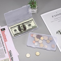 Hipiwe 2 Pack Plastic Cash Box Clear Currency Tray 2 Pack, Transparent