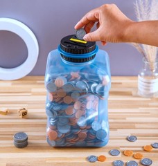 4.2L Piggy Bank Large Coin Money Counter Jar LCD Display For US Coins Adults