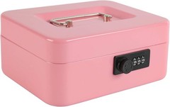 Portable Pink Cash Box Safe with Combination Lock – Freestanding, Durable Design