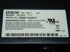 Epson TM-T88VI M338A USB / Ethernet /Serial Thermal POS Receipt Printer