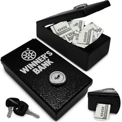 Winners Bank – Pocket Safe Cash Box for Gamblers with Key – Portable Metal Ca…