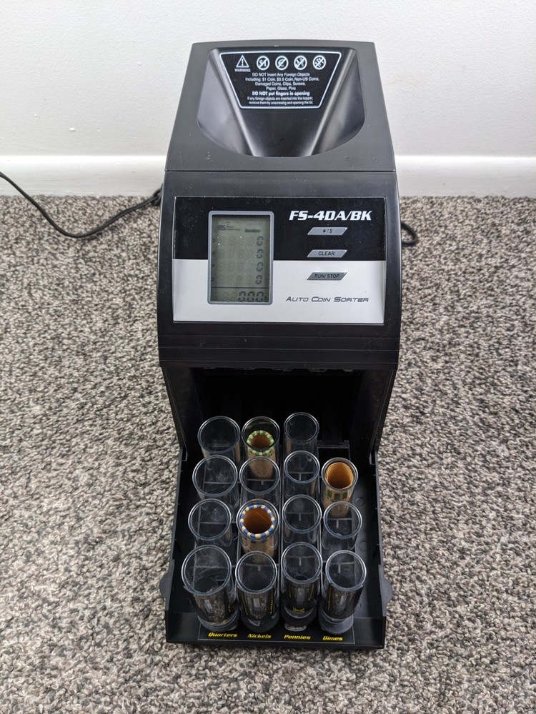 Royal Sovereign FS-4DA Fast Sort 4-Row Auto Coin Sorter Counter Tested