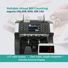 Money Bill Counter Machine Mixed Bill Denomination KHIPPUS PRO 6500