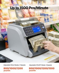 Mixed Denomination Bill Cash Counter with Counterfeit Detection, External